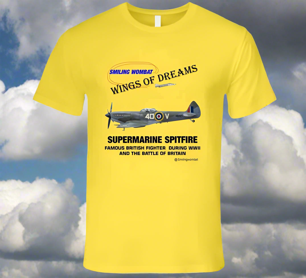 Supermarine Spitfire - T Shirt - Smiling Wombat