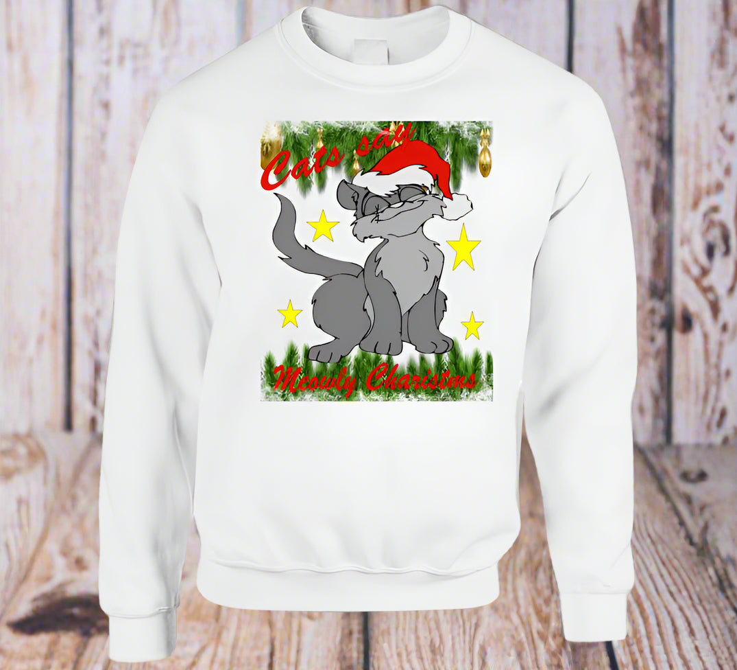 Meowly Christmas T-Shirt and Sweatshirt Collection - Smiling Wombat