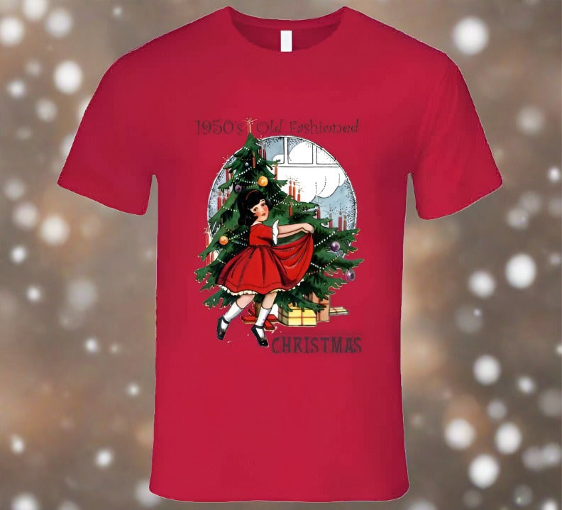 1950s Christmas - T-Shirt - Smiling Wombat