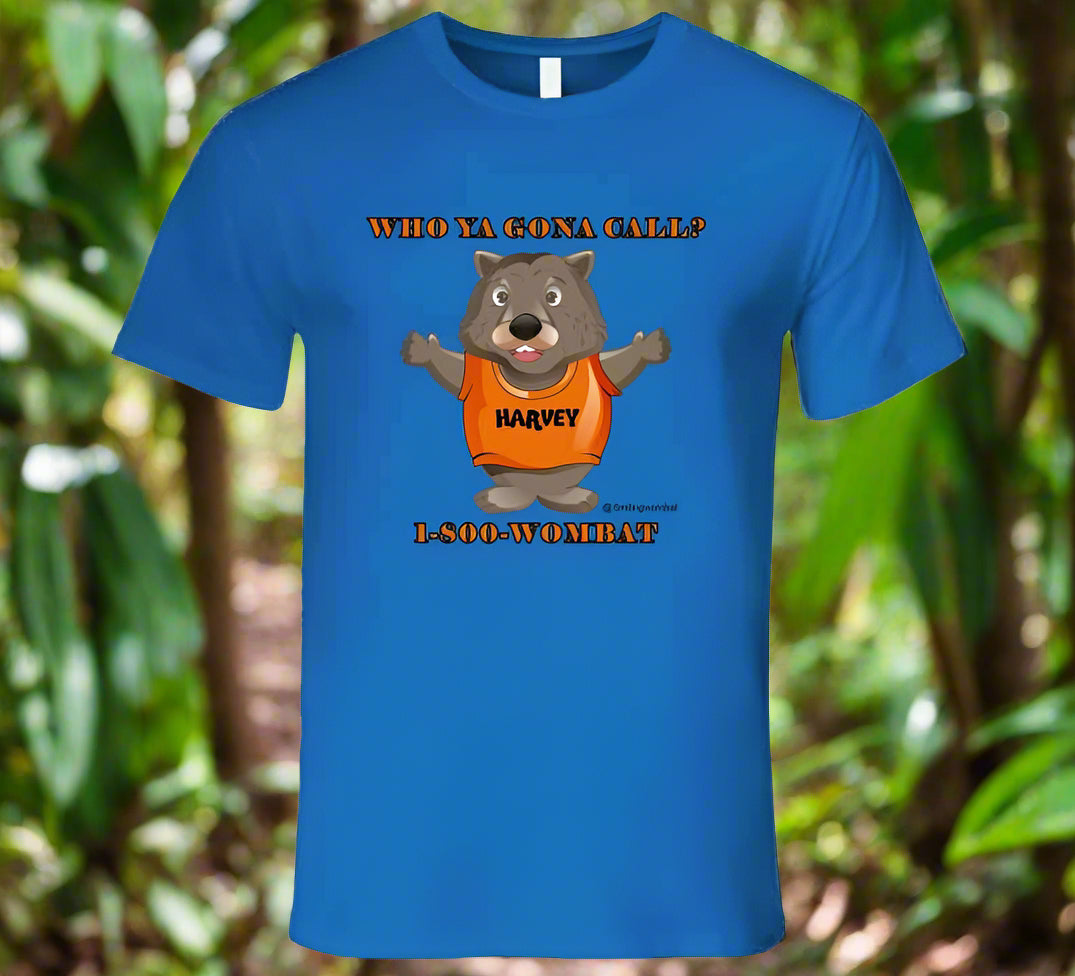Who Ya Gonna Call - Call 1-800-Wombat T-Shirt - Smiling Wombat