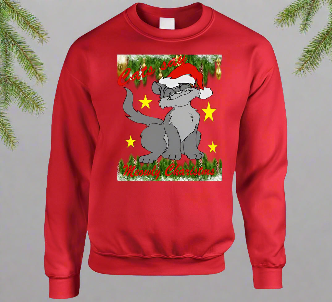 Meowly Christmas T-Shirt and Sweatshirt Collection - Smiling Wombat