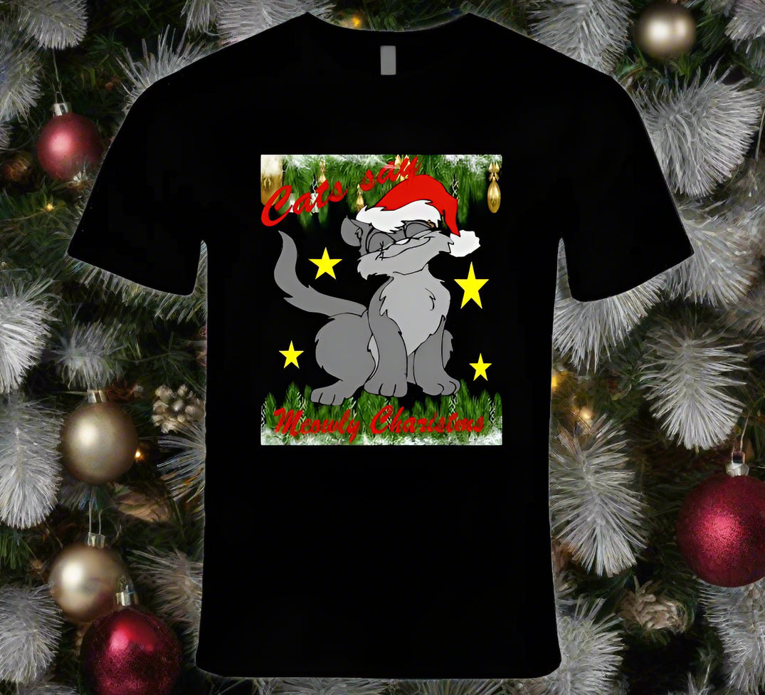 Meowly Christmas T-Shirt and Sweatshirt Collection - Smiling Wombat