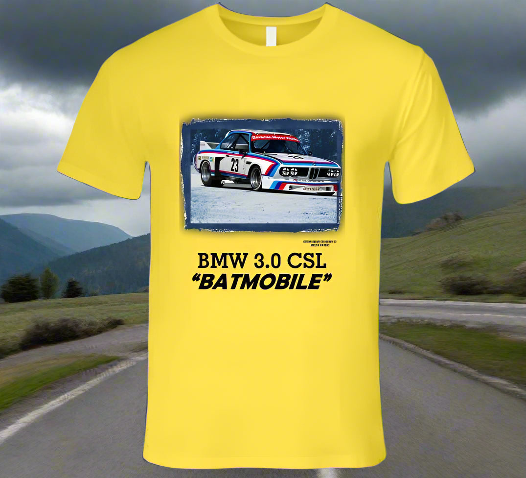 BMW 3.0 CSL - The Famous "Batmobile" - T Shirt - Smiling Wombat
