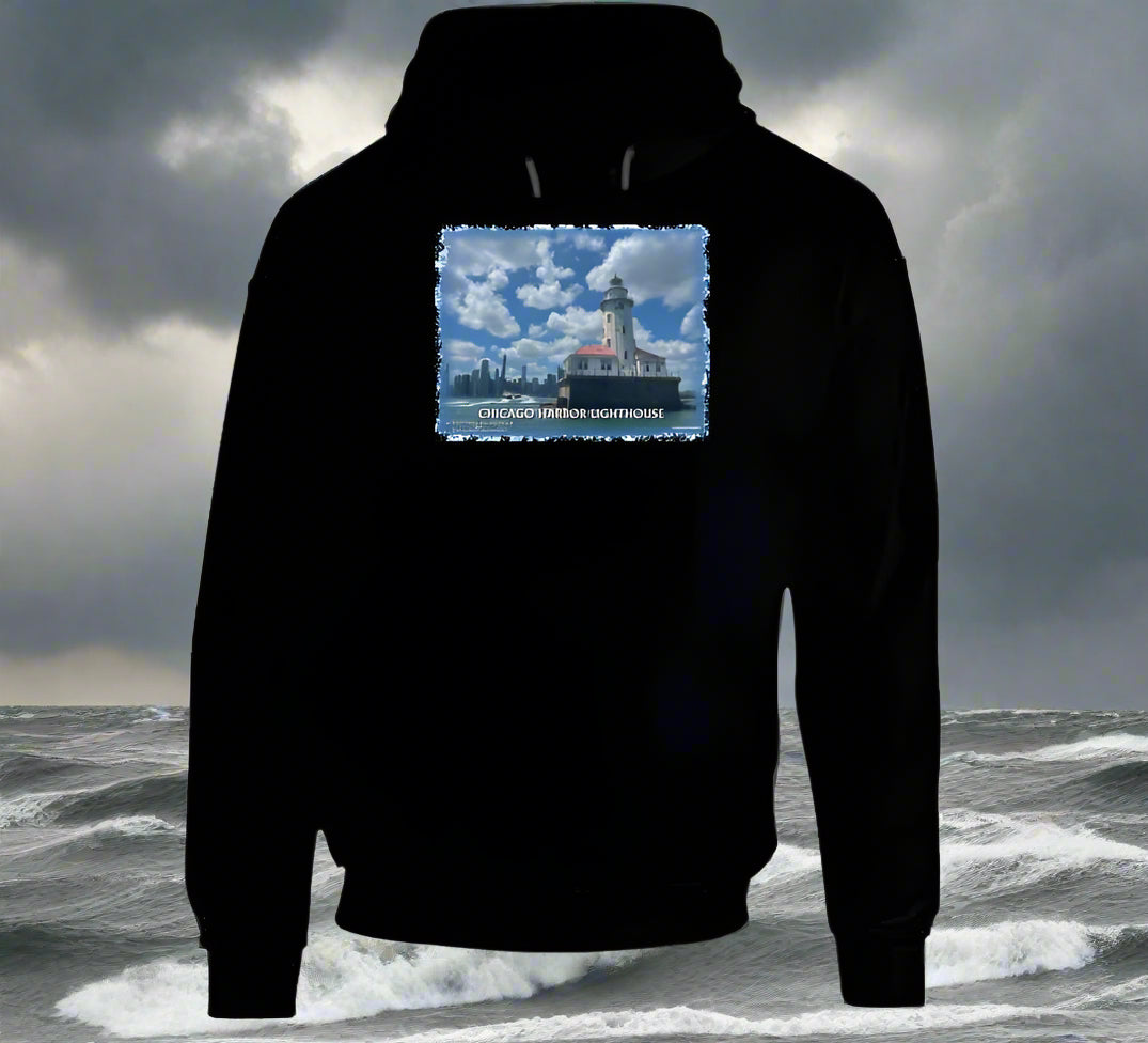 Chicago Harbor Lighthouse T-Shirt and Sweatshirt Collection - Smiling Wombat