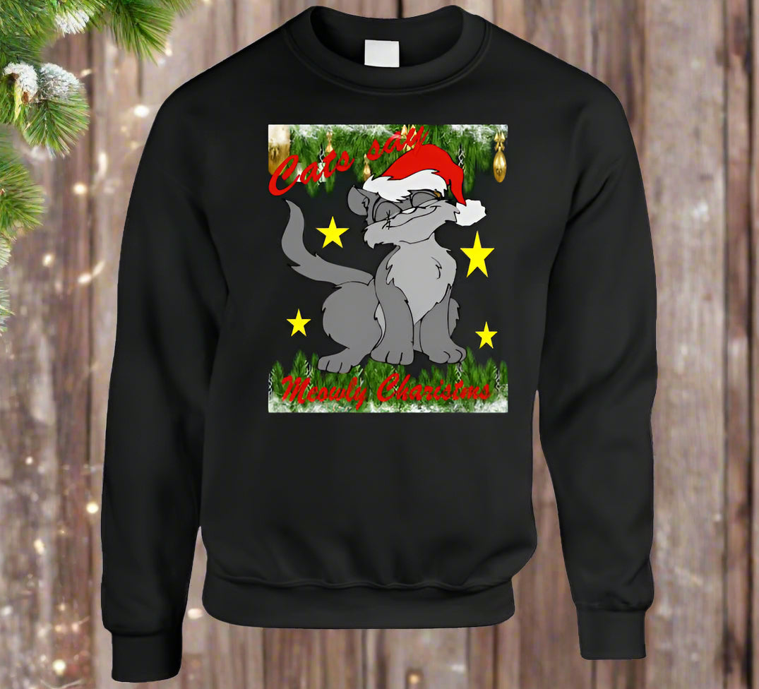 Meowly Christmas T-Shirt and Sweatshirt Collection - Smiling Wombat