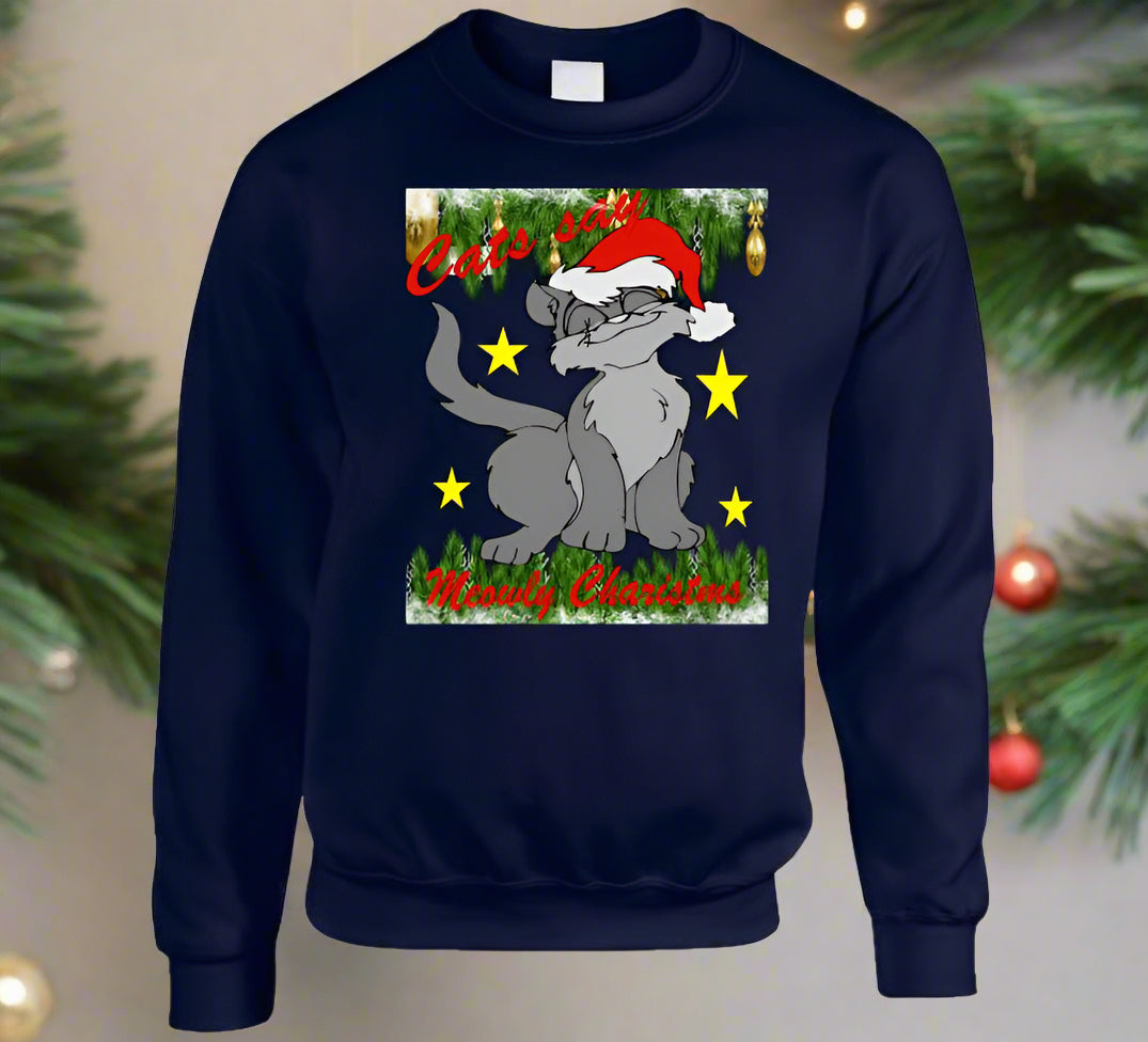 Meowly Christmas T-Shirt and Sweatshirt Collection - Smiling Wombat