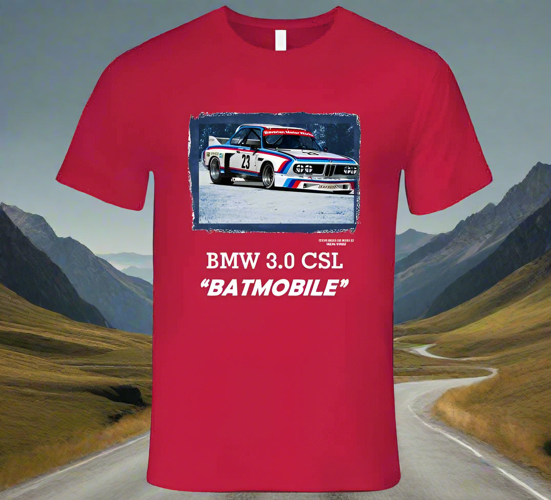 BMW 3.0 CSL - The Famous "Batmobile" - T Shirt - Smiling Wombat