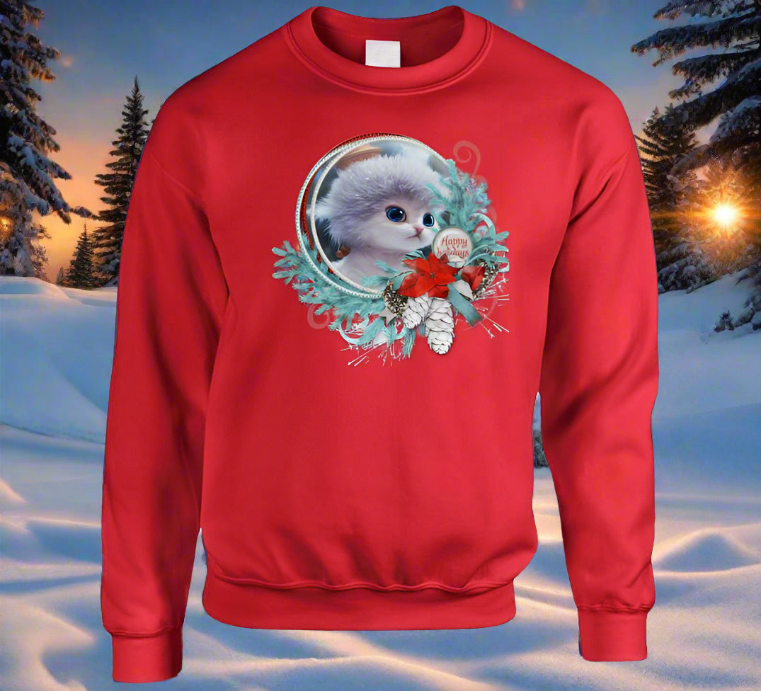 Happy Holiday Cat T-Shirt and Sweatshirt Collection - Smiling Wombat