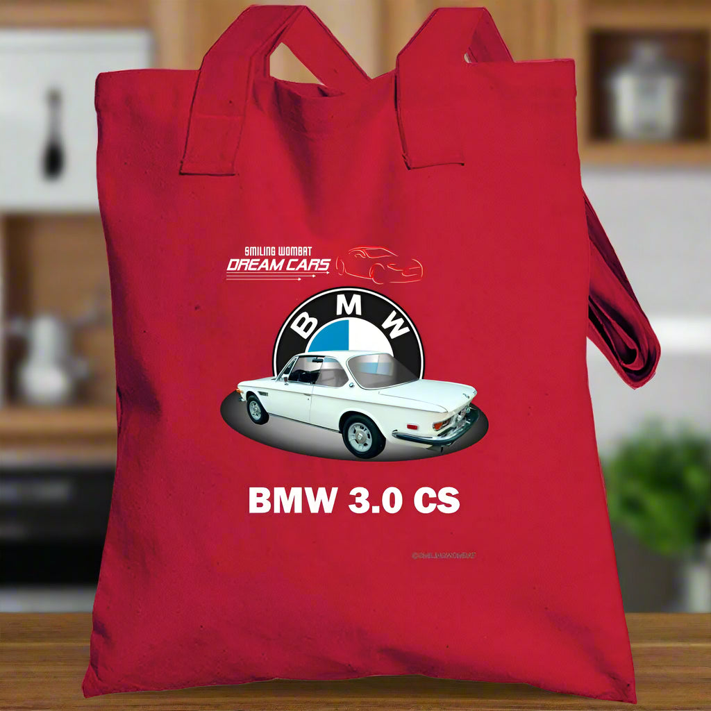 BMW 3.0 CS - T-Shirt and Tote Bags - Smiling Wombat