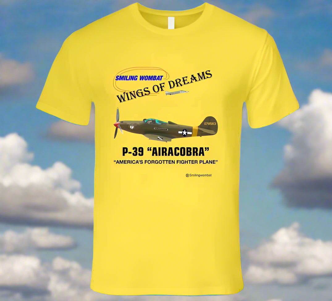 Bell Airacobra - P39 WW2 Fighter - T-Shirt - Smiling Wombat