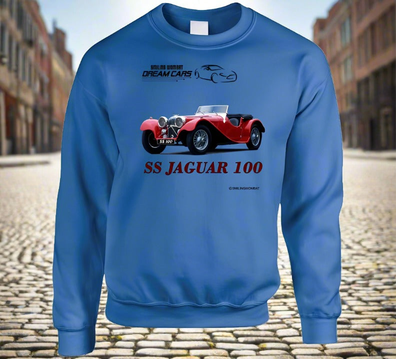 Classic Car Jaguar 100 - Smiling Wombat