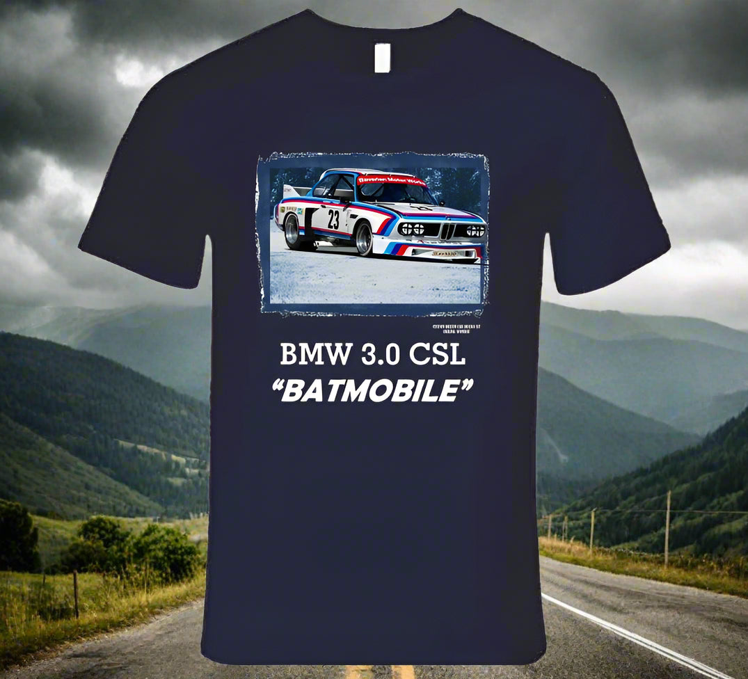 BMW 3.0 CSL - The Famous "Batmobile" - T Shirt - Smiling Wombat