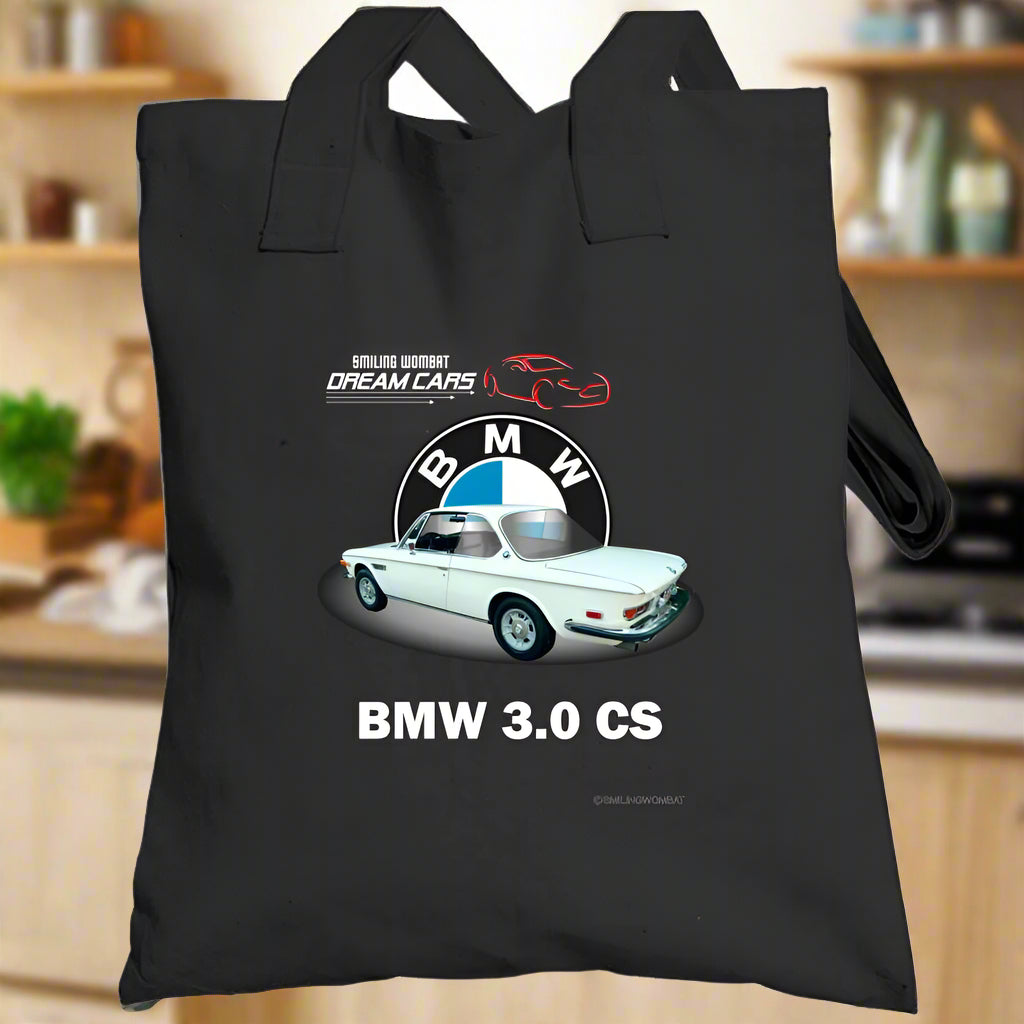 BMW 3.0 CS - T-Shirt and Tote Bags - Smiling Wombat