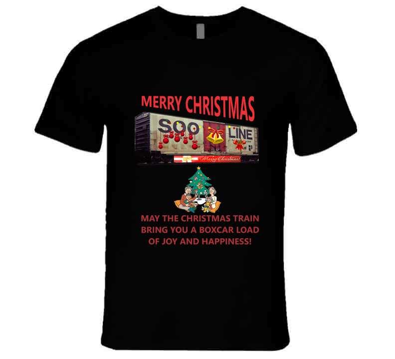 The Christmas Train - Bringing you a Boxcar of Fun T-Shirt - Smiling Wombat