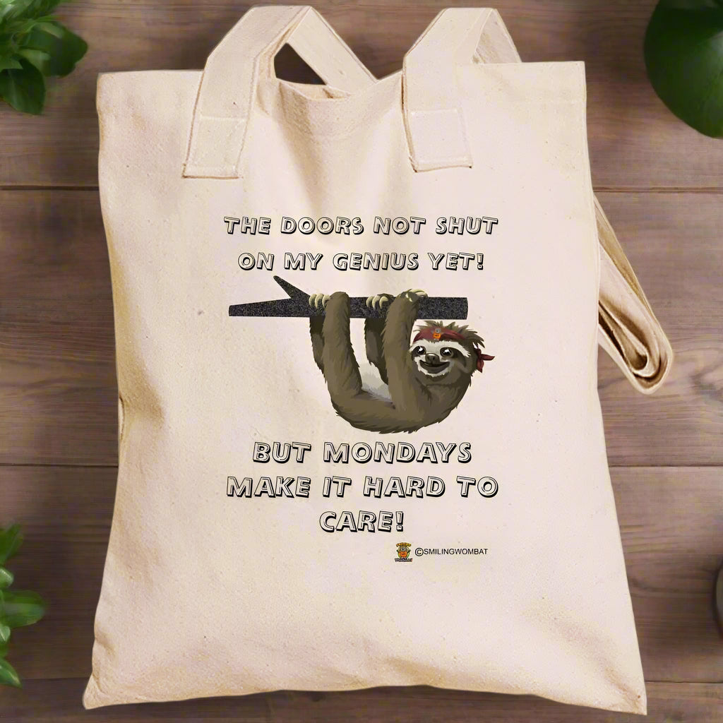 Sloths - Tote bag Showing Harvey's Friend the Sloth - Smiling Wombat