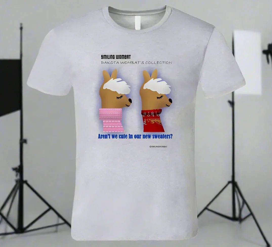 Cute Llamas - Chuck and Lenny, the Twin Llamas Wearing Sweaters - T-Shirt - Shopify