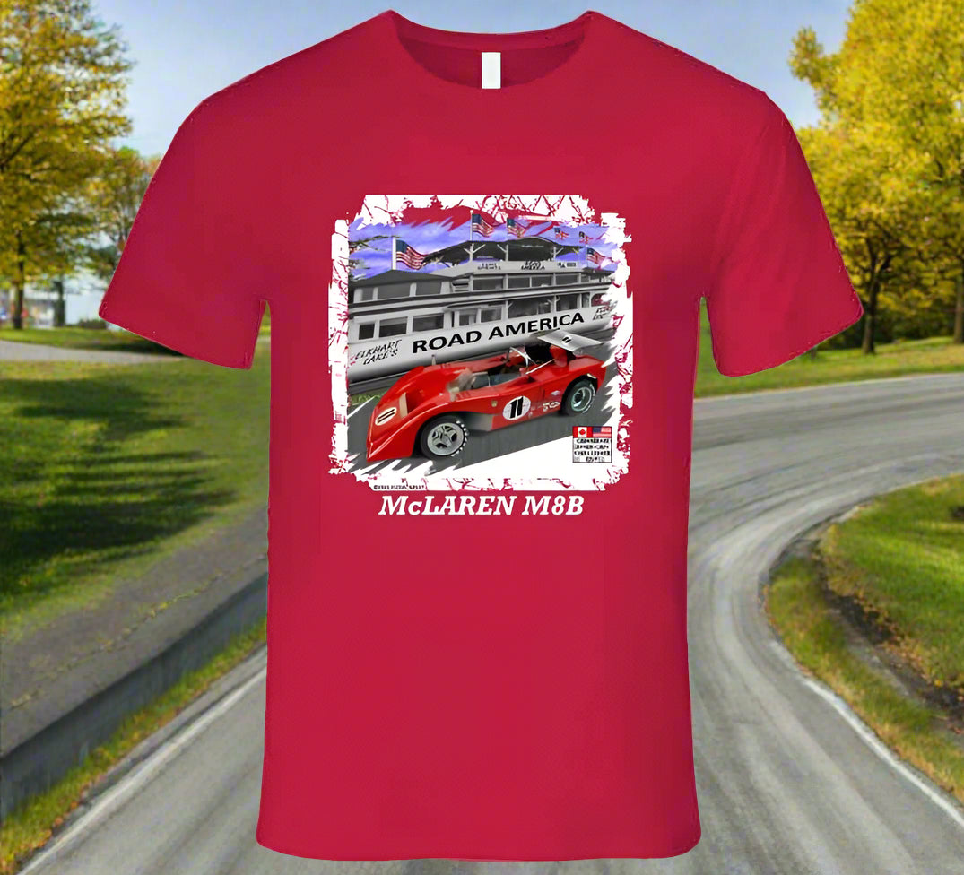 Mclaren M8B Can-Am Race Car - T-Shirt Collection - Smiling Wombat
