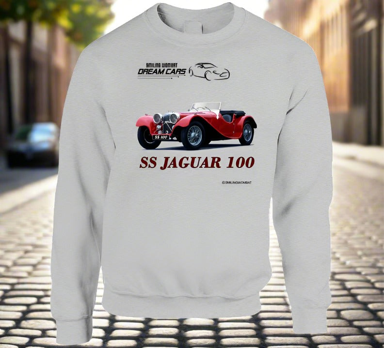 Classic Car Jaguar 100 - Smiling Wombat