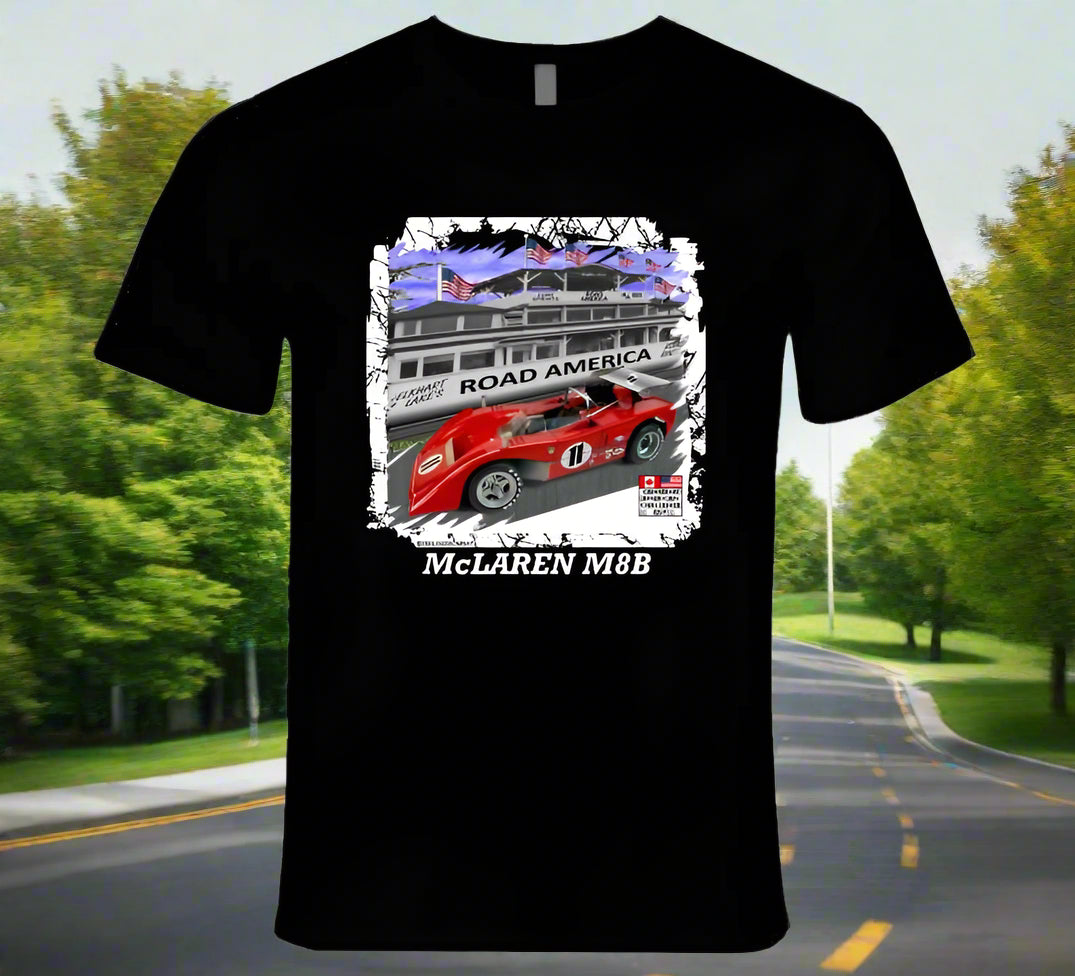 Mclaren M8B Can-Am Race Car - T-Shirt Collection - Smiling Wombat