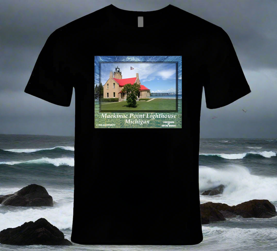 Mackinac Point Historic Lighthouse - T Shirt Collection - Smiling Wombat