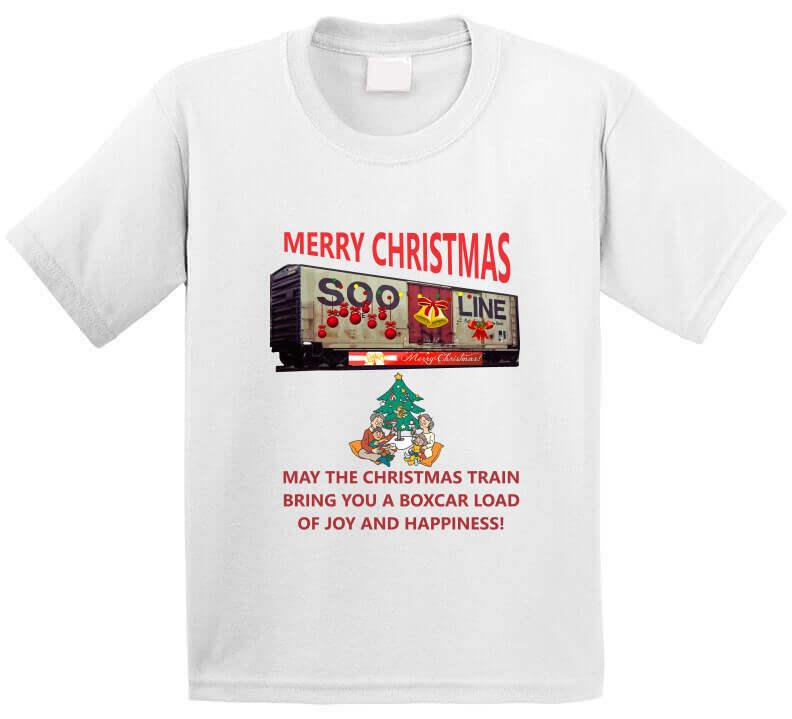 The Christmas Train - Bringing you a Boxcar of Fun T-Shirt - Smiling Wombat