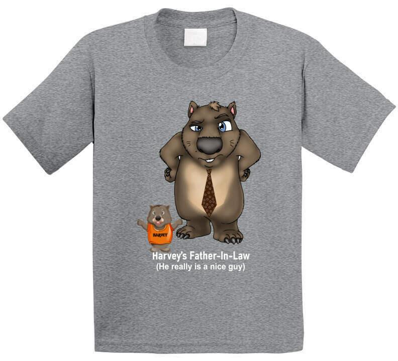 Father in law - Harvey's Father-in-Law - T-Shirt - Smiling Wombat