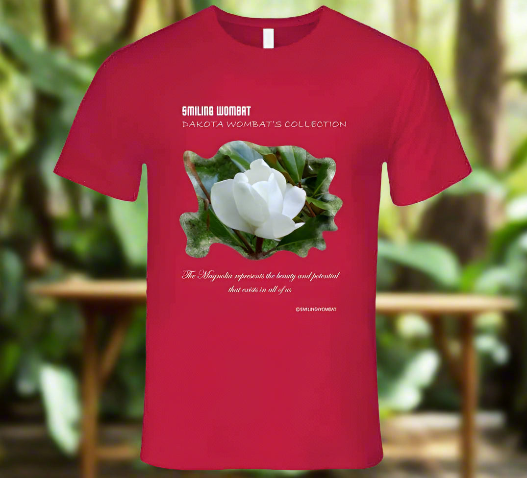 Beautiful Magnolia Blossom Premium T Shirt - Smiling Wombat
