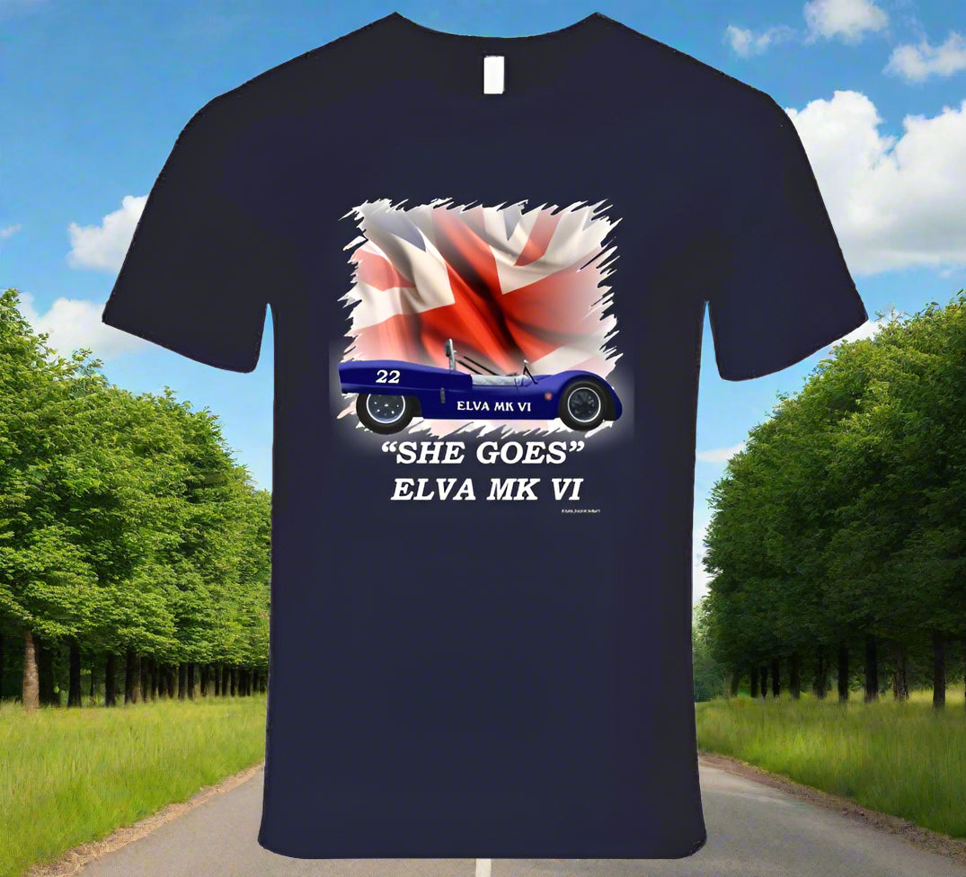 Elva Mk VI Classic British Sports Racer - Shirt Collection - Smiling Wombat