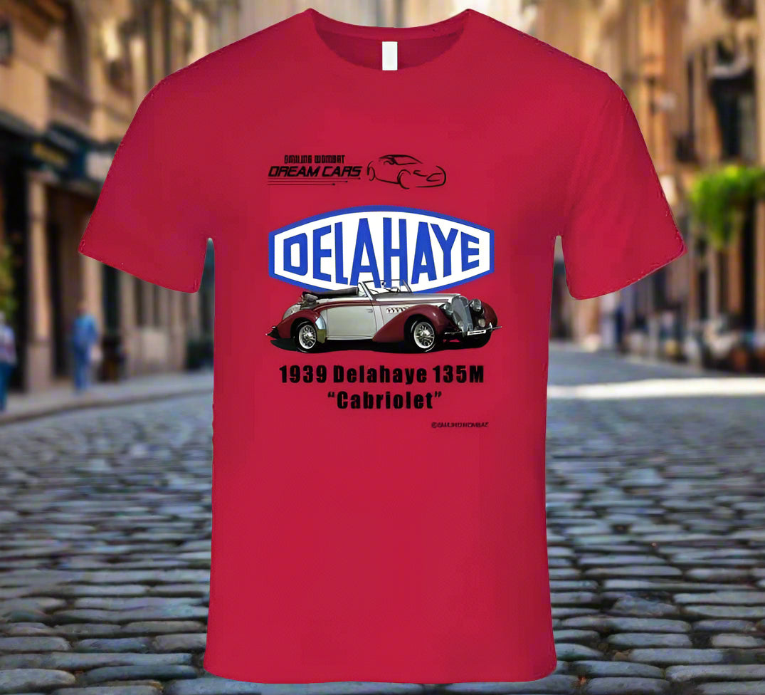 Delahaye 1939 - 139M "Cabriolet" Classic French Car - Shirts - Smiling Wombat