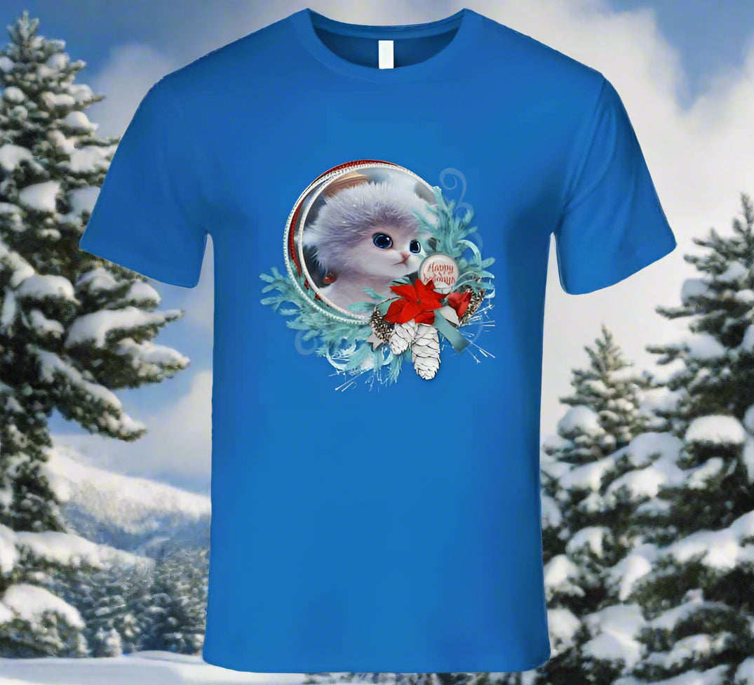 Happy Holiday Cat T-Shirt and Sweatshirt Collection - Smiling Wombat