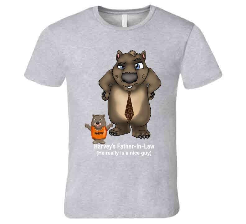 Father in law - Harvey's Father-in-Law - T-Shirt - Smiling Wombat