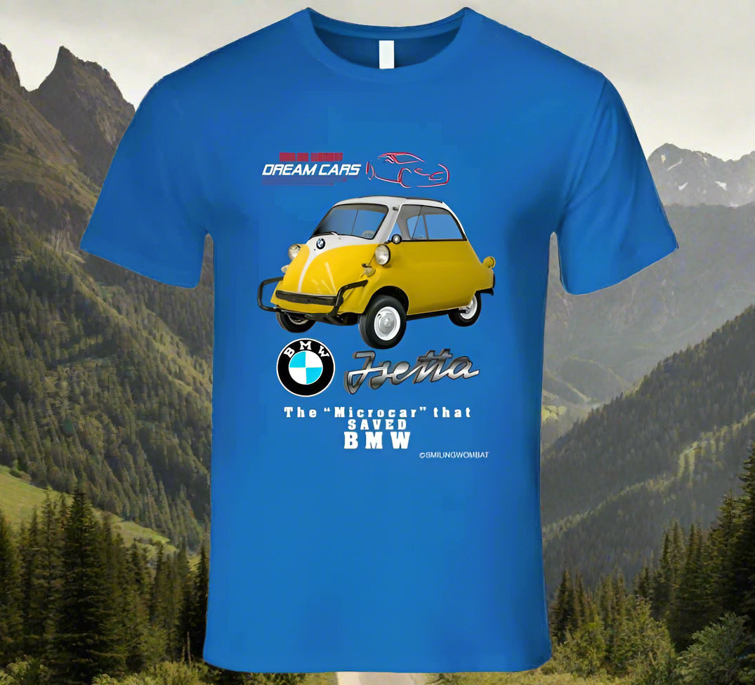 BMW Isetta "Microcar" Dark T-Shirt - Smiling Wombat
