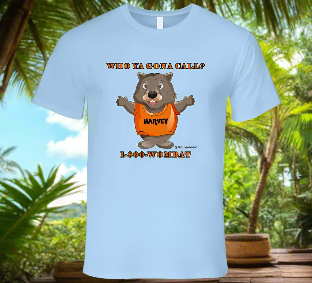 Who Ya Gonna Call - Call 1-800-Wombat T-Shirt - Smiling Wombat