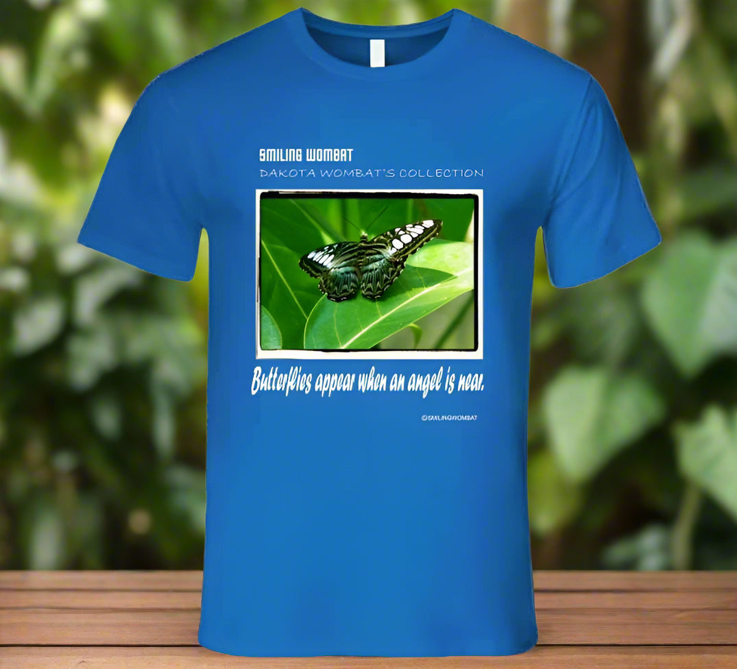 Beautiful Butterfly - T Shirt - Smiling Wombat