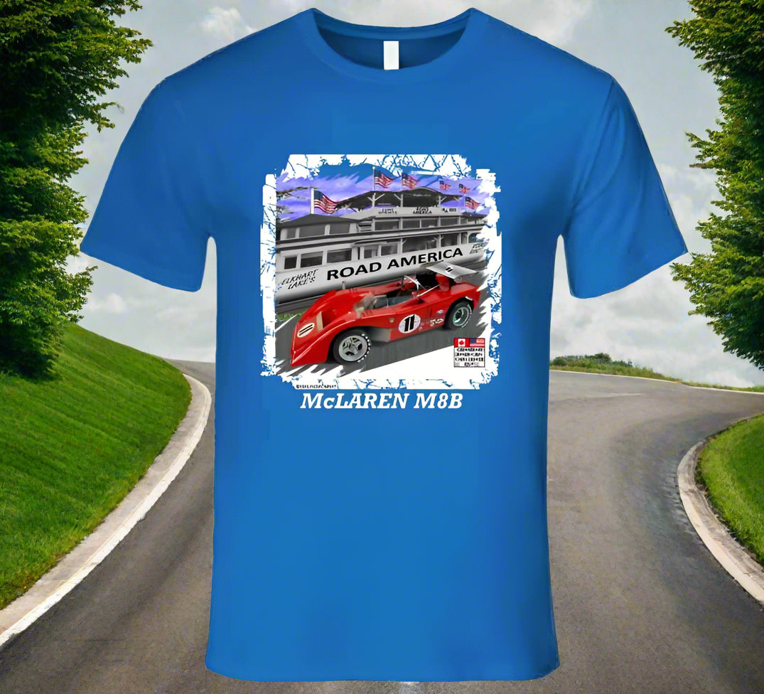 Mclaren M8B Can-Am Race Car - T-Shirt Collection - Smiling Wombat