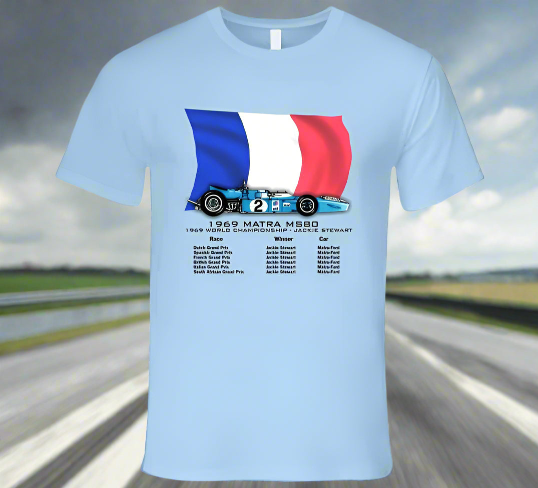 Matra F1 1969 Grand Prix Race Car T-Shirt - Smiling Wombat