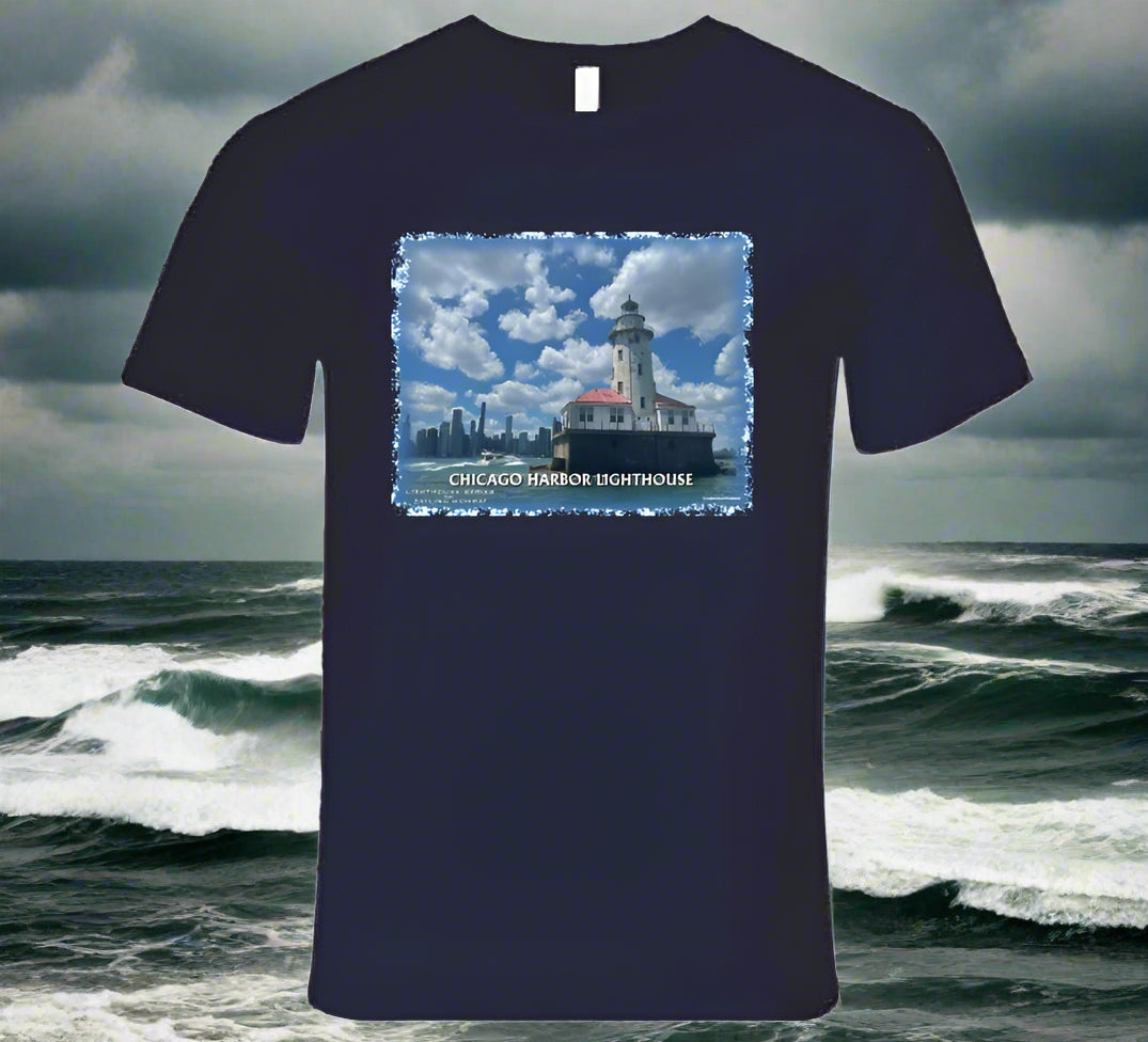 Chicago Harbor Lighthouse T-Shirt and Sweatshirt Collection - Smiling Wombat