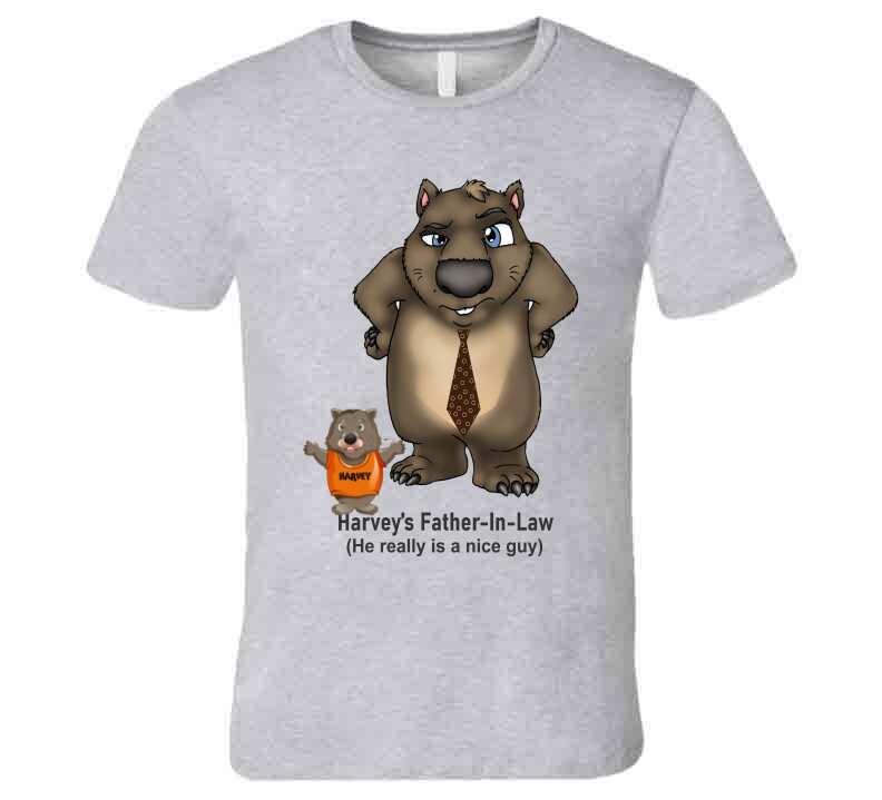 Father In Law - Harvey meets his Father In Law - T Shirt - Smiling Wombat