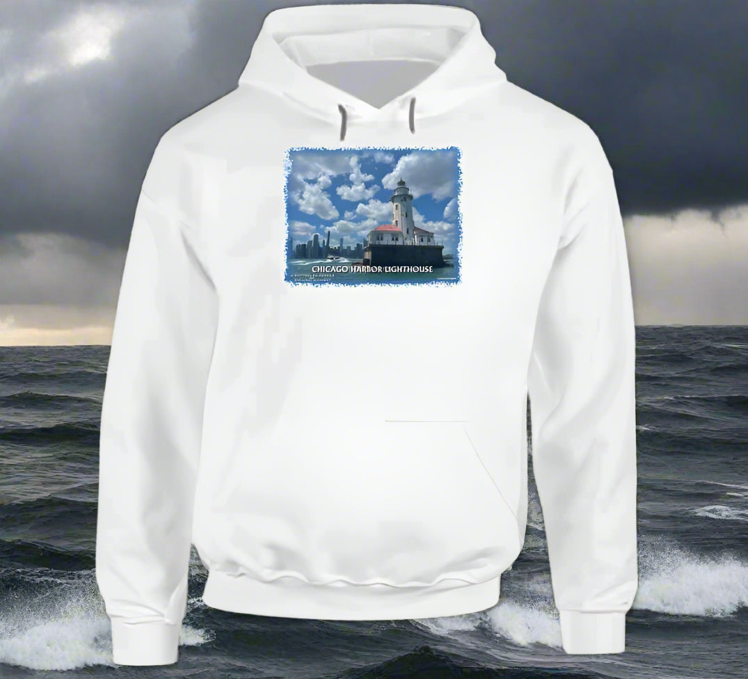 Chicago Harbor Lighthouse T-Shirt and Sweatshirt Collection - Smiling Wombat
