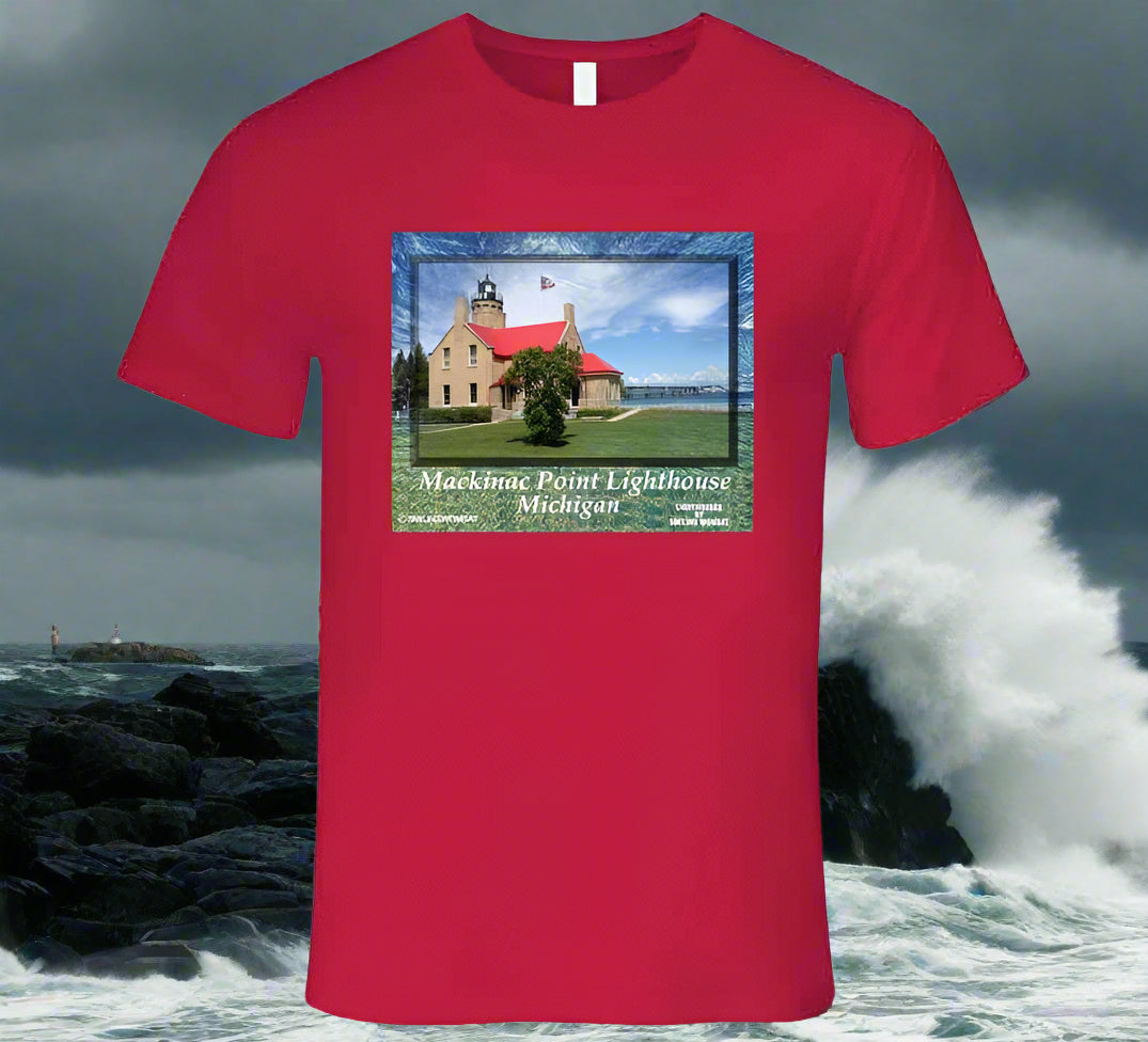 Mackinac Point Historic Lighthouse - T Shirt Collection - Smiling Wombat
