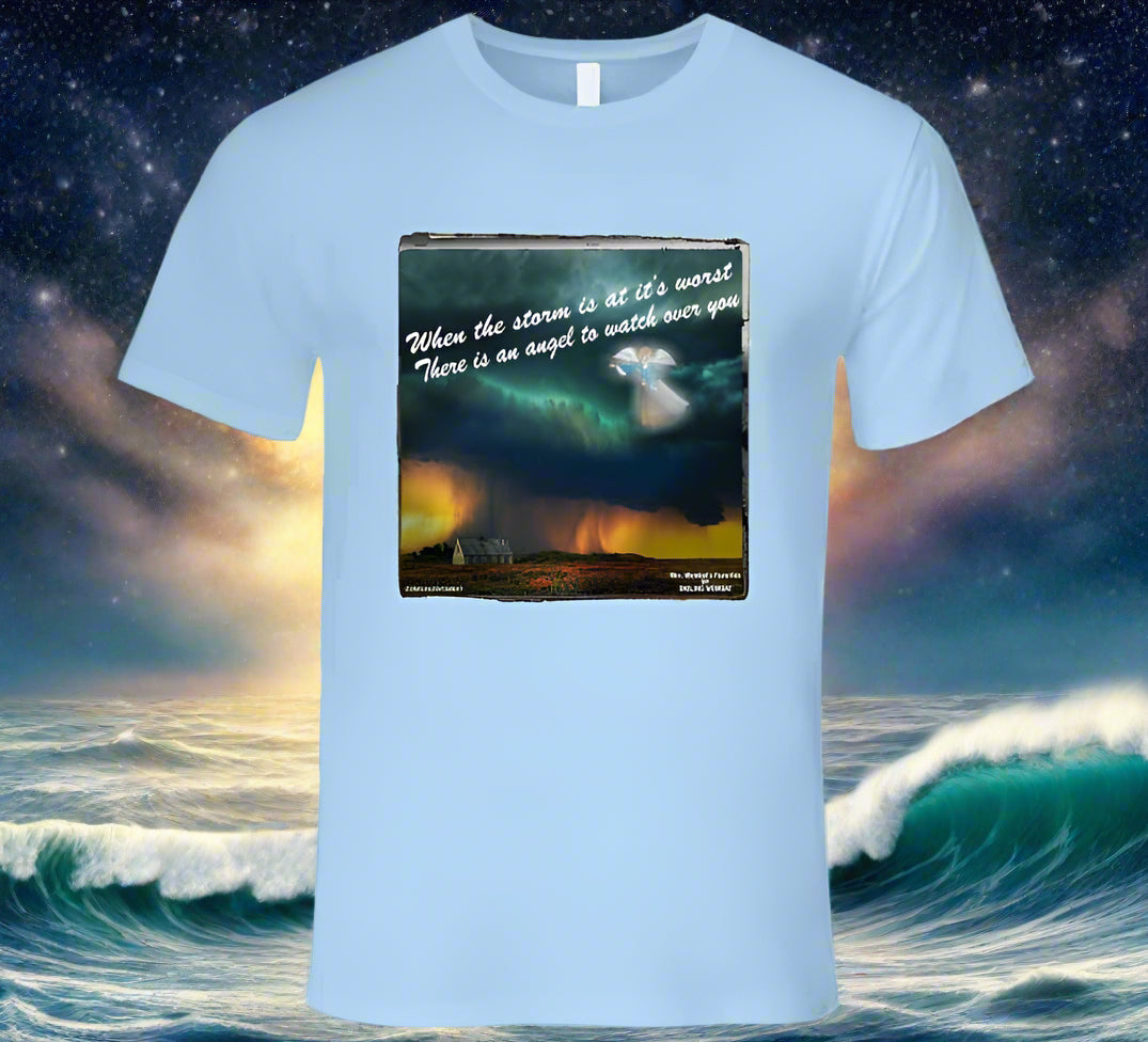 Guardian Angel In the Storm T Shirt Collection - Smiling Wombat