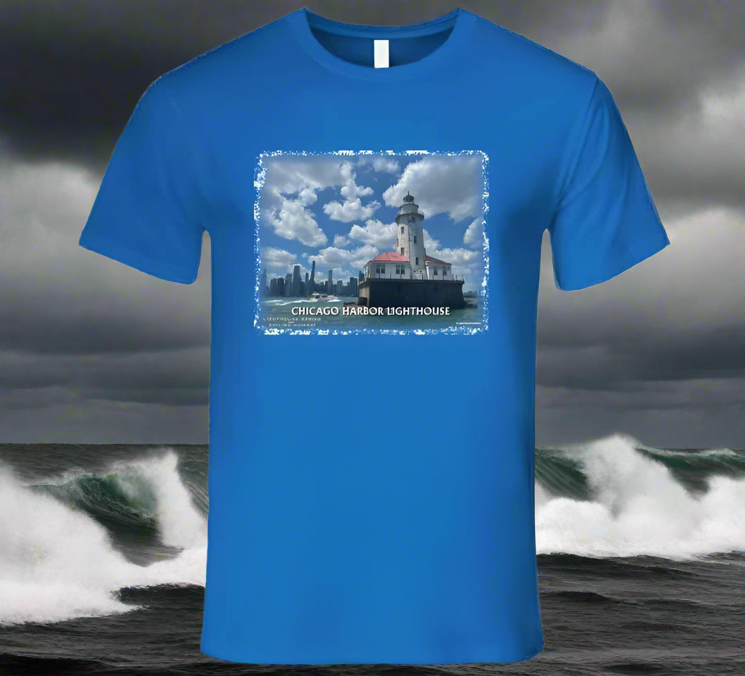 Chicago Harbor Lighthouse T-Shirt and Sweatshirt Collection - Smiling Wombat
