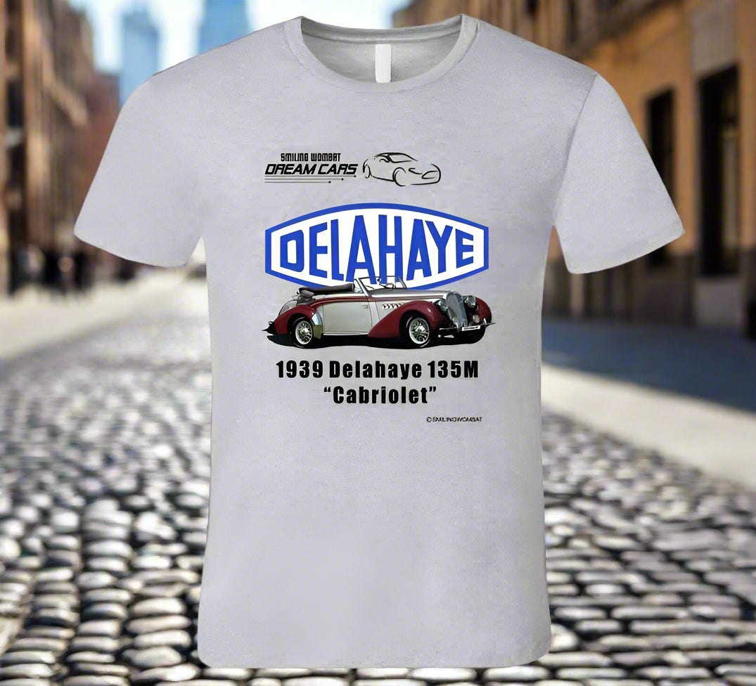 Delahaye 1939 - 139M "Cabriolet" Classic French Car - Shirts - Smiling Wombat