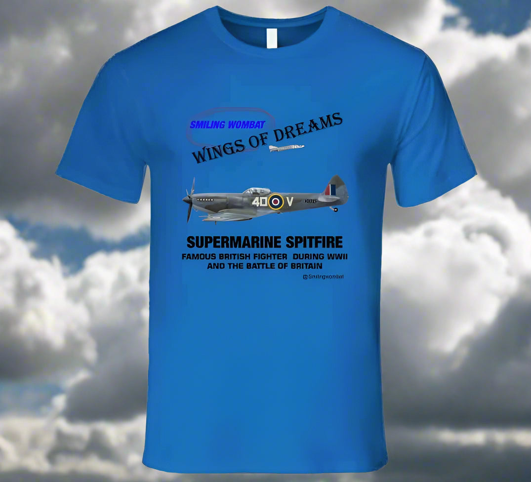 Supermarine Spitfire - T Shirt - Smiling Wombat