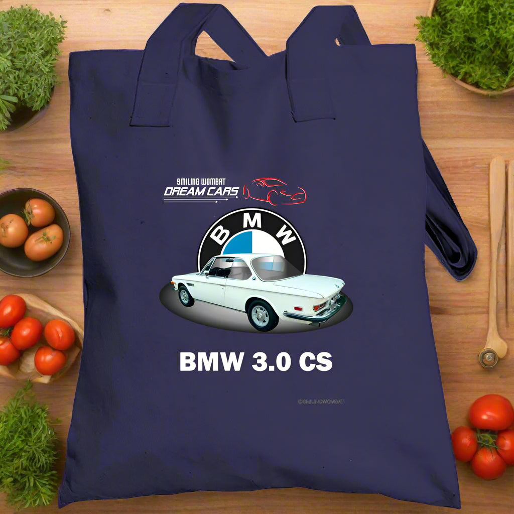 BMW 3.0 CS - T-Shirt and Tote Bags - Smiling Wombat