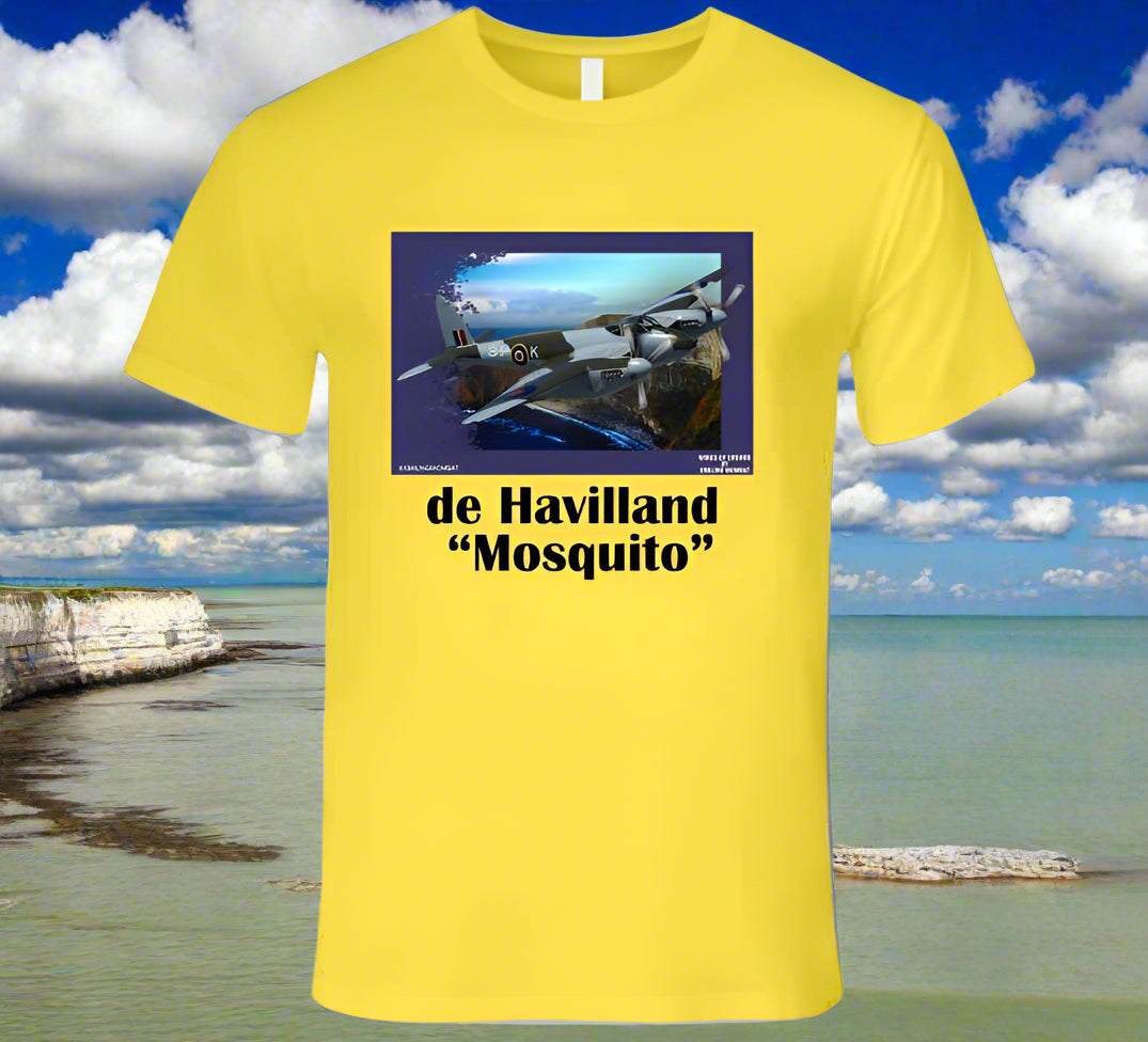 de Havilland Mosquito - Famous English WW2 Aircraft - T Shirt - Smiling Wombat