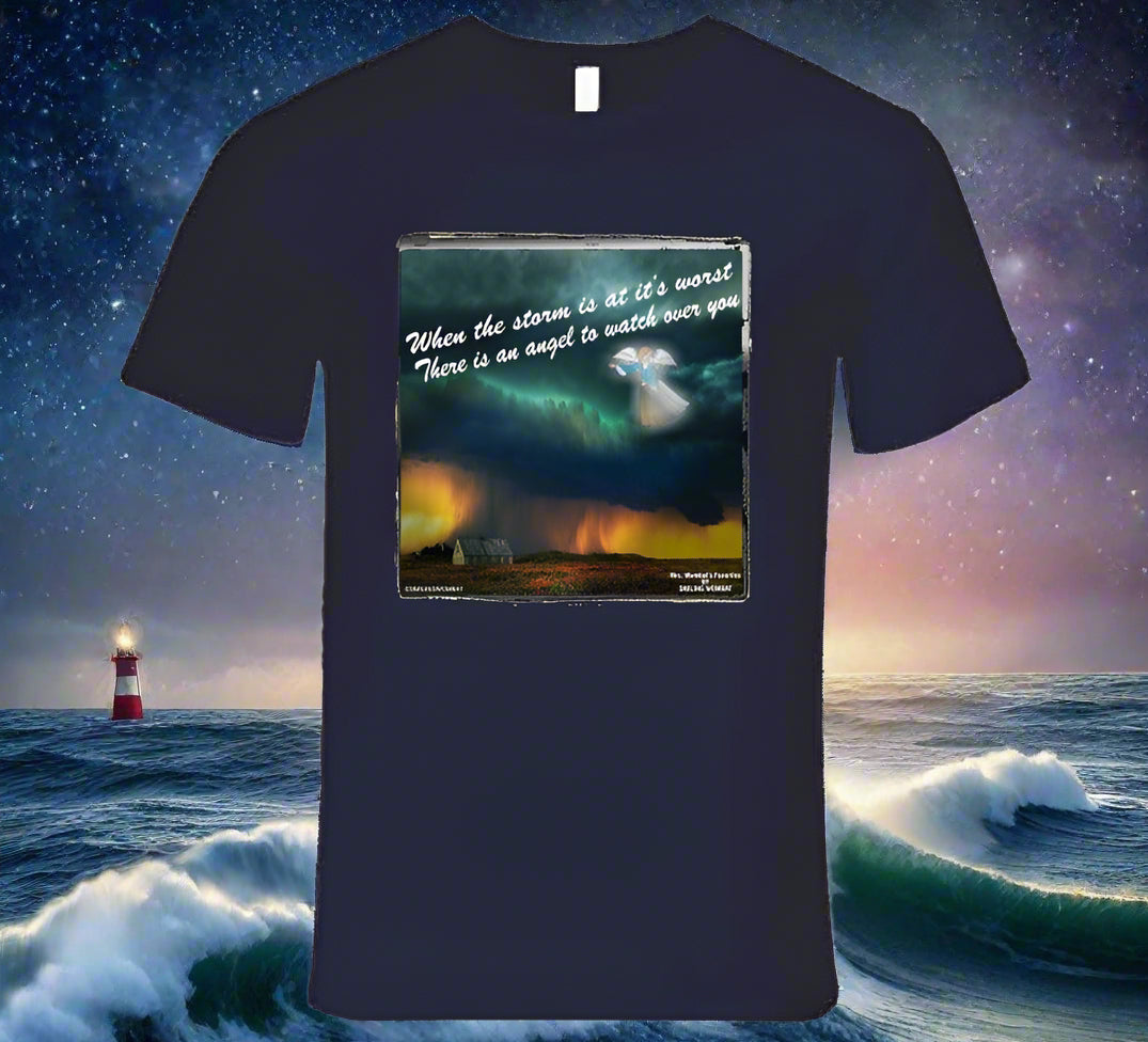 Guardian Angel In the Storm T Shirt Collection - Smiling Wombat