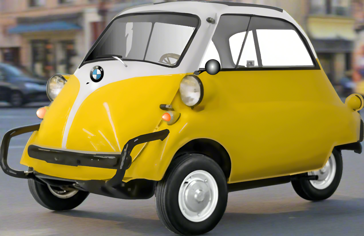 BMW Isetta "Microcar" Dark T-Shirt - Smiling Wombat