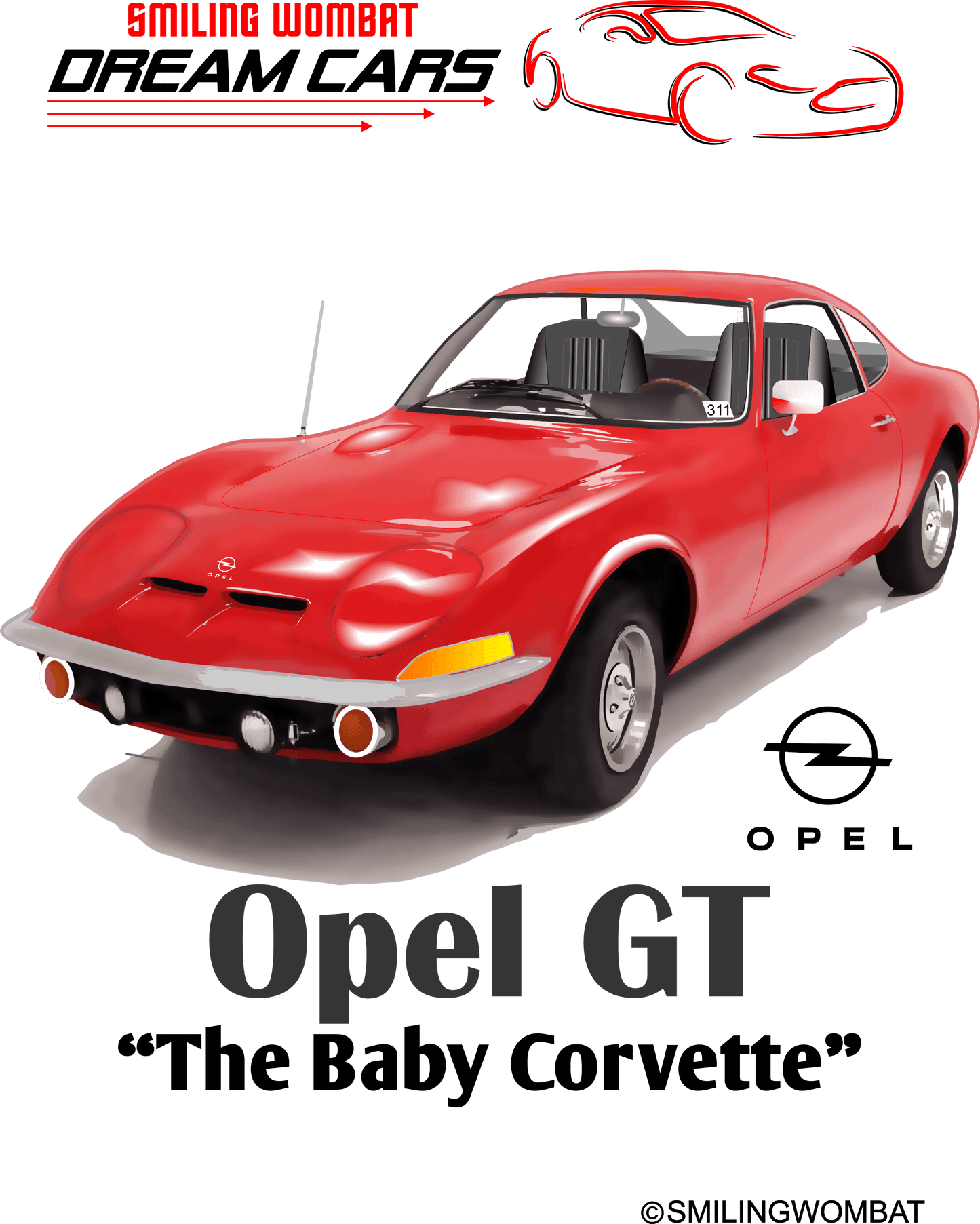 Opel GT "Baby Corvette" T Shirt - Shopify