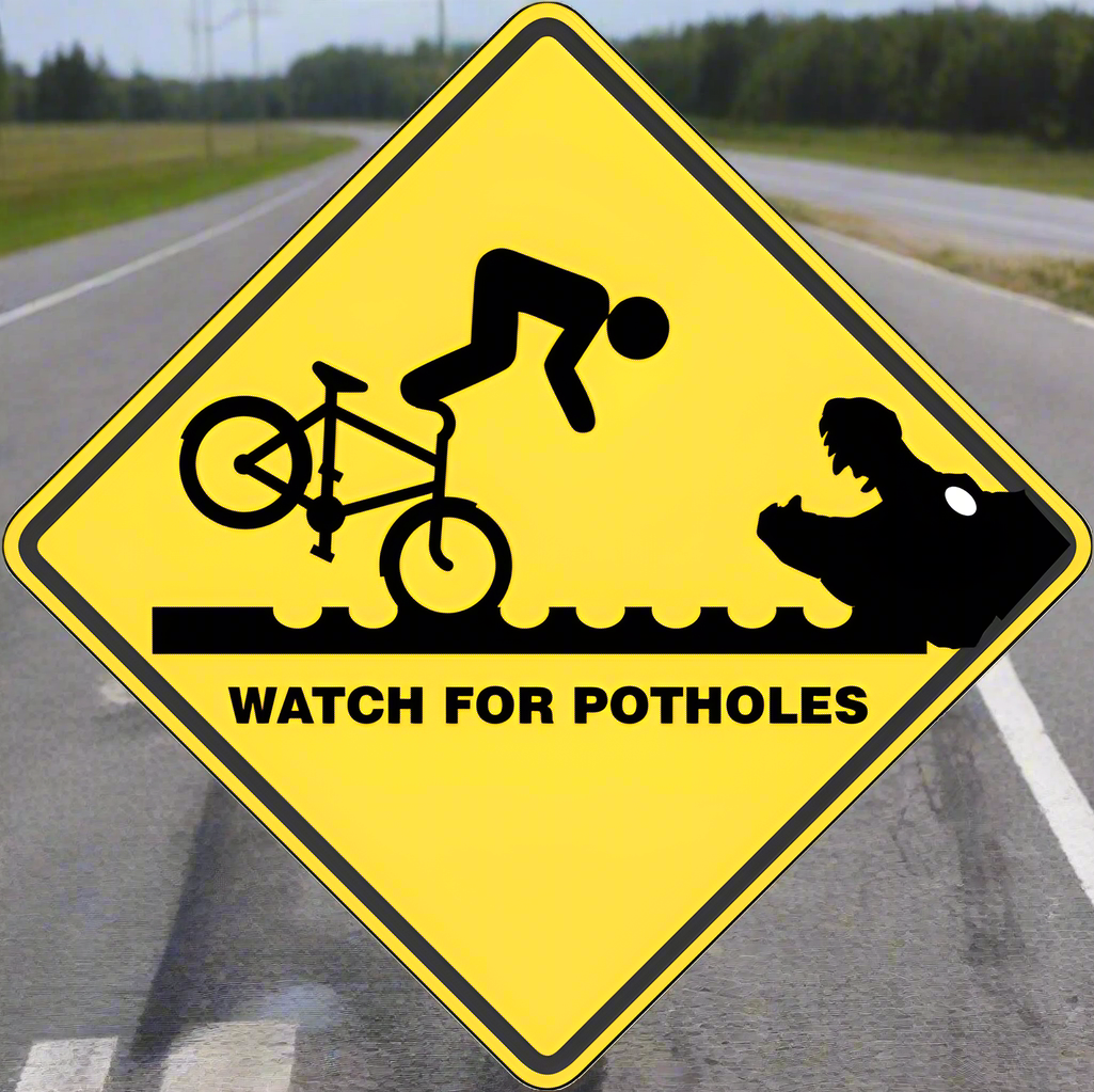 Bumpy Road Ahead - Watch Out for Potholes T-Shirt - Smiling Wombat